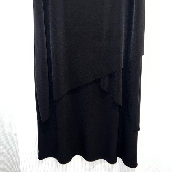 New Susan Graver Regular Liquid Knit Sleeveless Tiered Asymmetrical Hem Dress - Picture 6 of 16